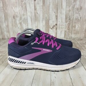 Brooks Ariel 20 Women's Running Shoes Size 9.5 Wide Navy Purple Sneakers